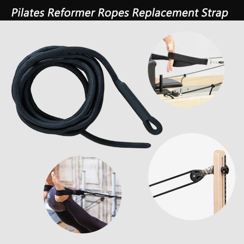 LOOEEL 2 PCS Pilates Reformer Pull Rope Parts, Pilates Reformer Ropes Replacement Strap, Suitable for Home Studio use of Yoga Fitness Equipment, Pilates core Bed Accessory Yoga Strap. - Image 3